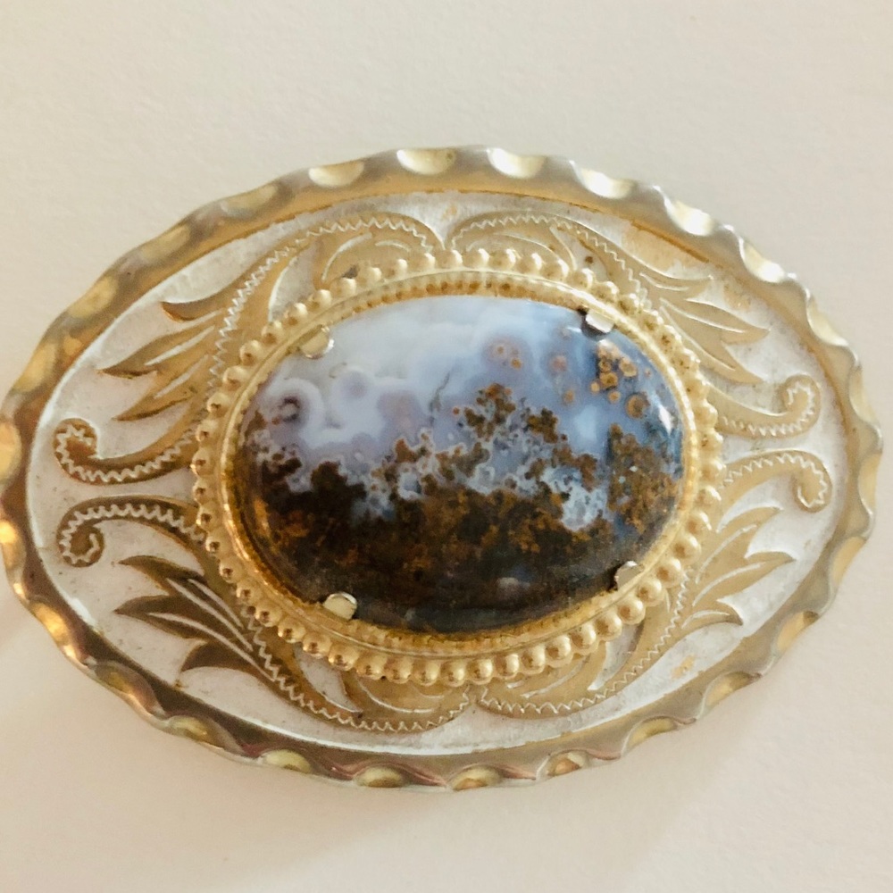 Vintage Agate Belt Buckle